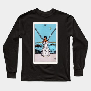 Card #51 - Two Of Swords - Rider Waite Smith Tarot Long Sleeve T-Shirt